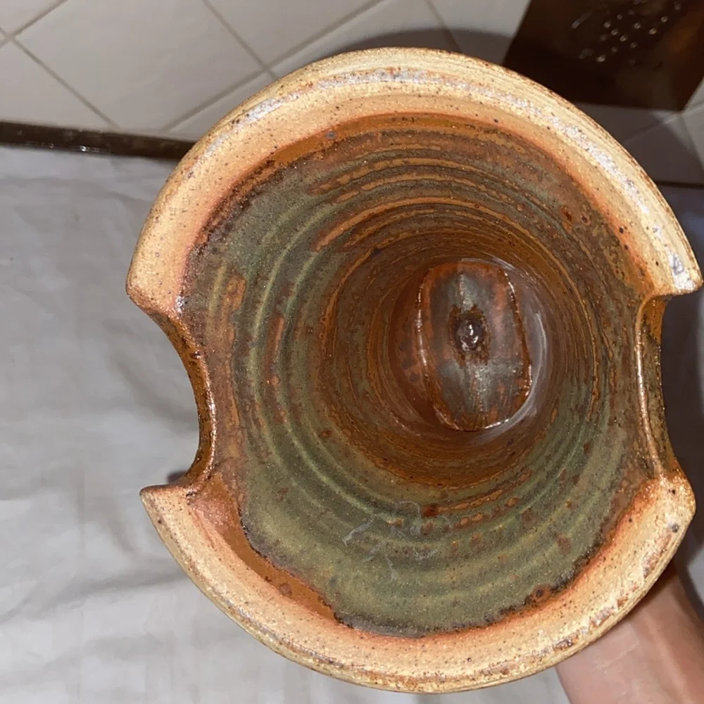 Vintage | Ikebana Brutalist Style Pottery Vase - Picture 7 of 10